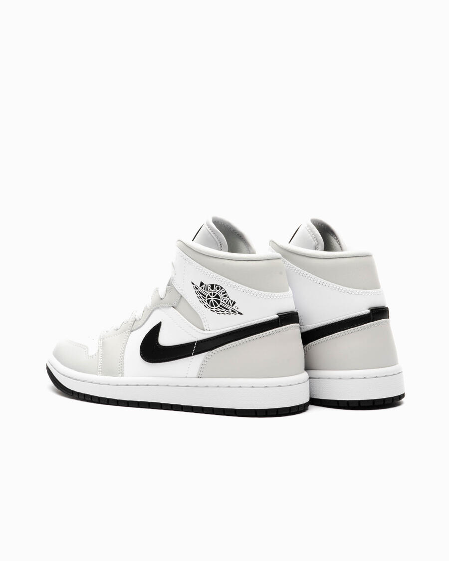 Кроссовки Nike Air Jordan 1 Mid White Light Smoke Gray для женщин — фото 3