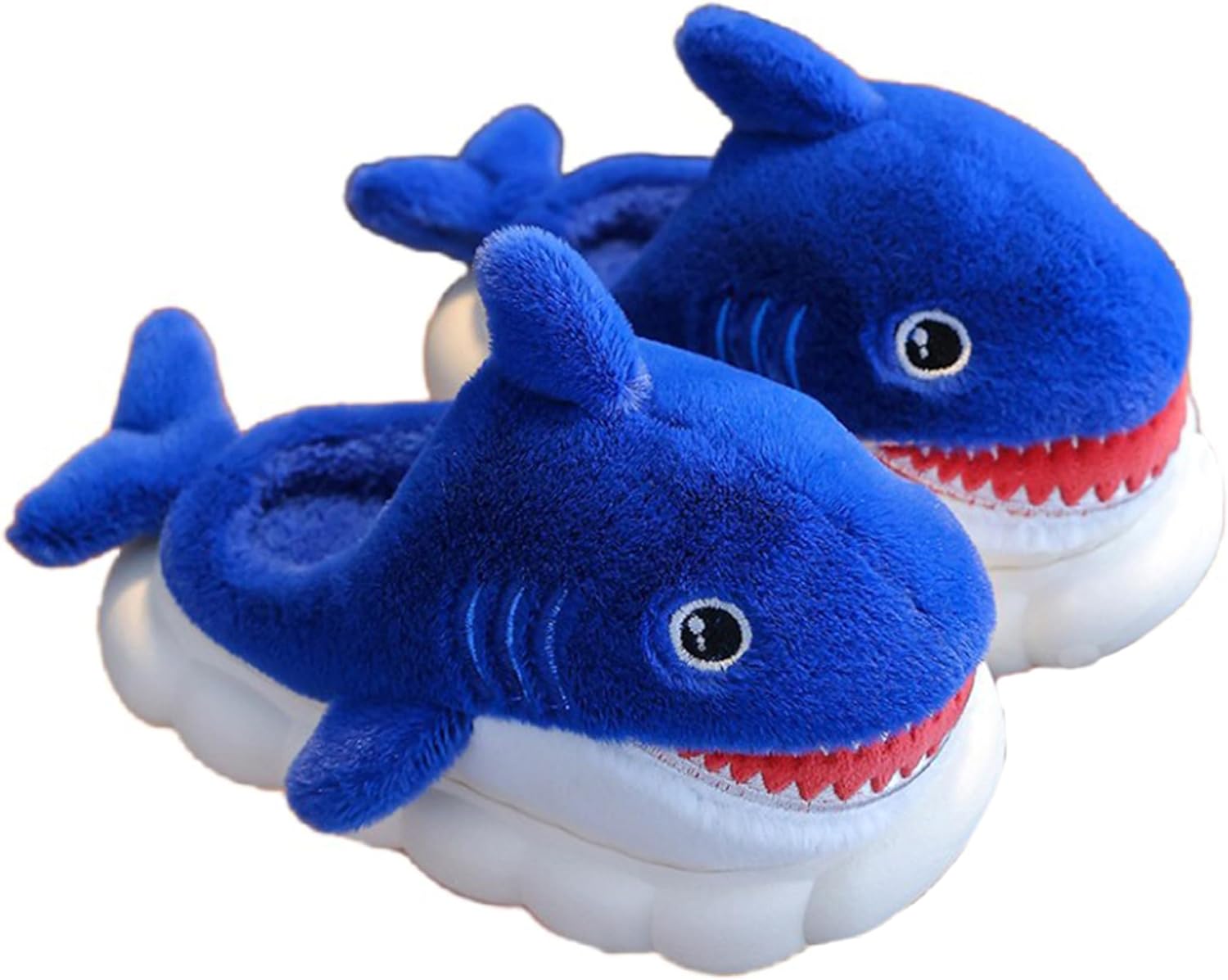 

Женские тапочки YUDISHOES с животными, милые тапочки в виде акулы, удобные теплые домашние хлопковые тапочки для зимы, синий