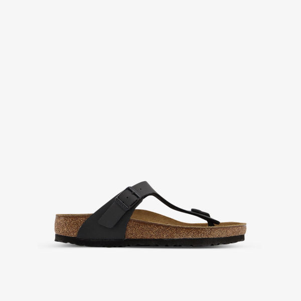 Сандалии из искусственной кожи с фирменной фурнитурой Birkenstock, черный