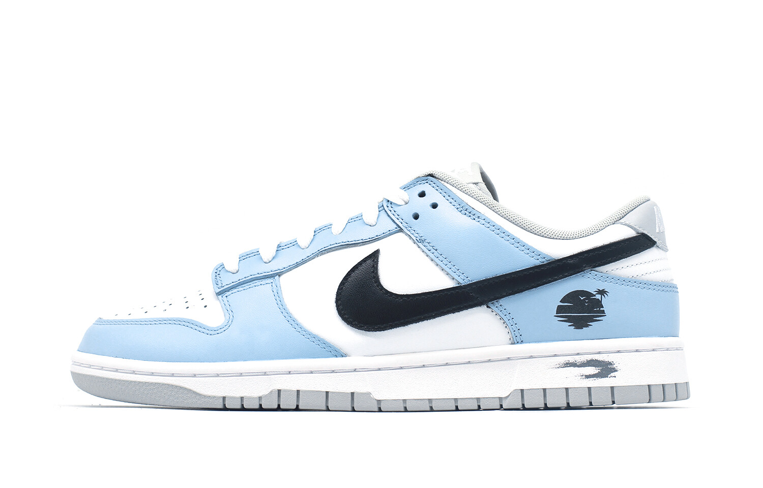 

Кроссовки Nike Dunk Skateboarding Shoes Men Low-top White/Gray/Blue, синий