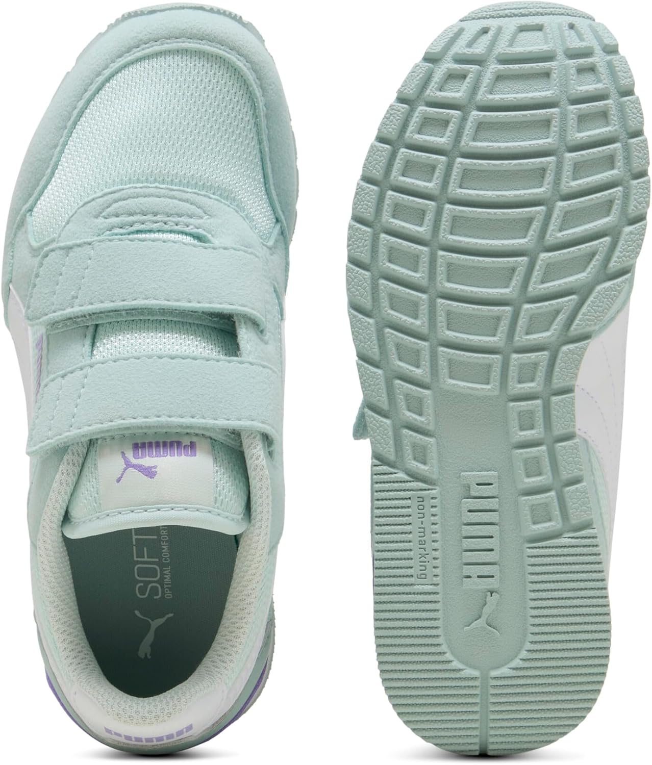 Кроссовки Puma St Runner унисекс-детские на липучке, белый/лавандовый — фото 4