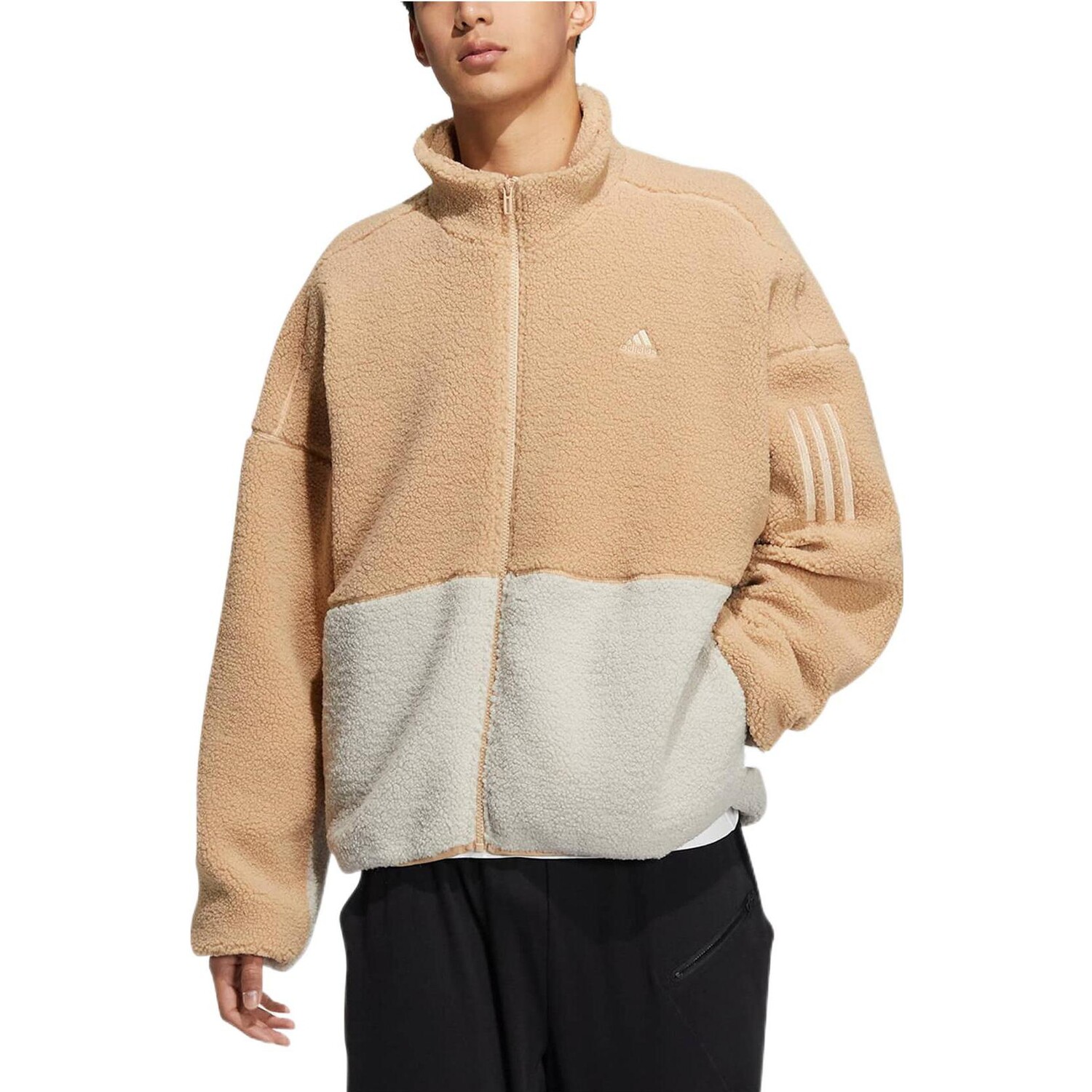 Флисовая куртка Adidas, желтый/белый — фото 2