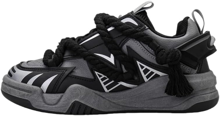 

Удобные модные платформенные кроссовки для прогулок на улице, бега и кемпинга, для всех сезонов, мужские с шнуровкой Hhhchpm, черный/серый