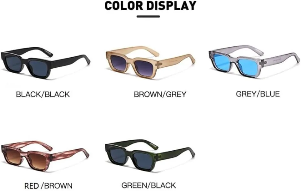 

Солнцезащитные очки для мужчин и женщин - защита UV400 - маленькая оправа, линзы конфетных цветов, для занятий спортом на открытом воздухе и вождения LXLHWN, Red