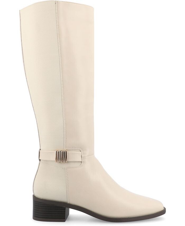 Женские ботинки Londyn Tru Comfort из пеноматериала широкой ширины, стандартный наборный каблук, квадратный носок на блочном каблуке Journee Collection, цвет Bone — фото 2