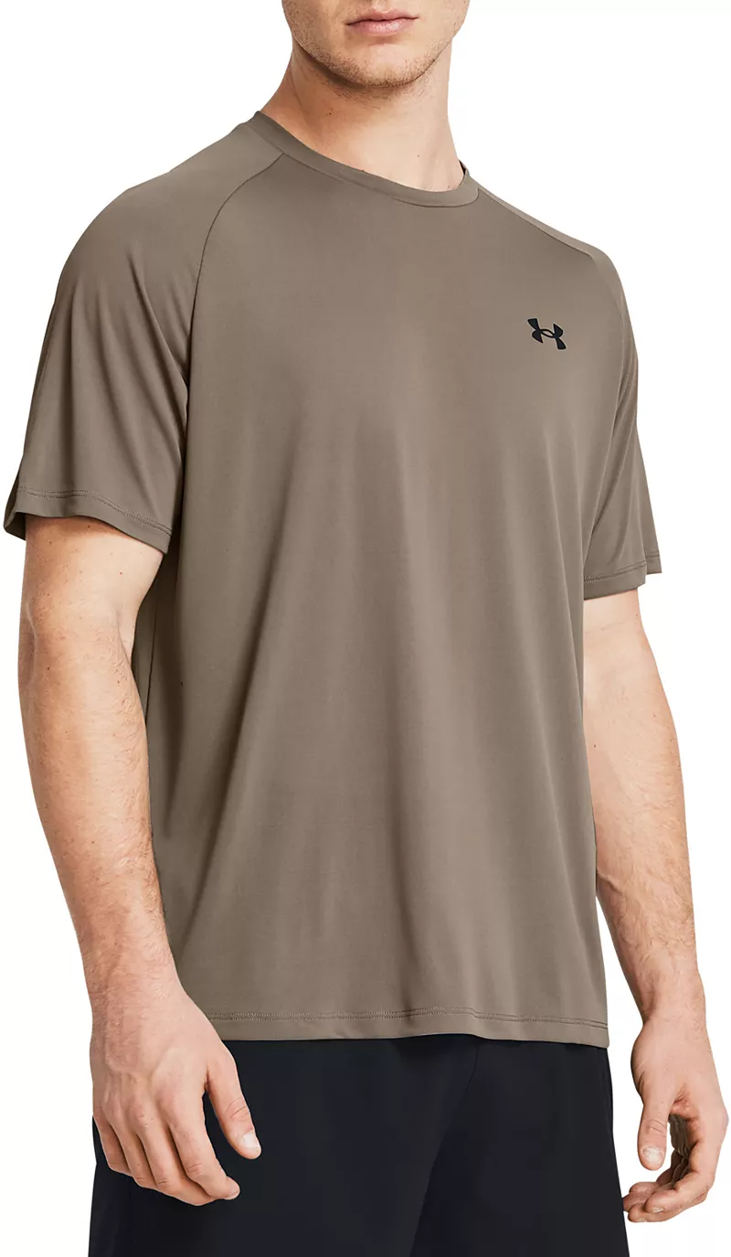 

Мужская футболка с коротким рукавом Under Armour Tech 2.0, цвет Taupe Dusk/ Black