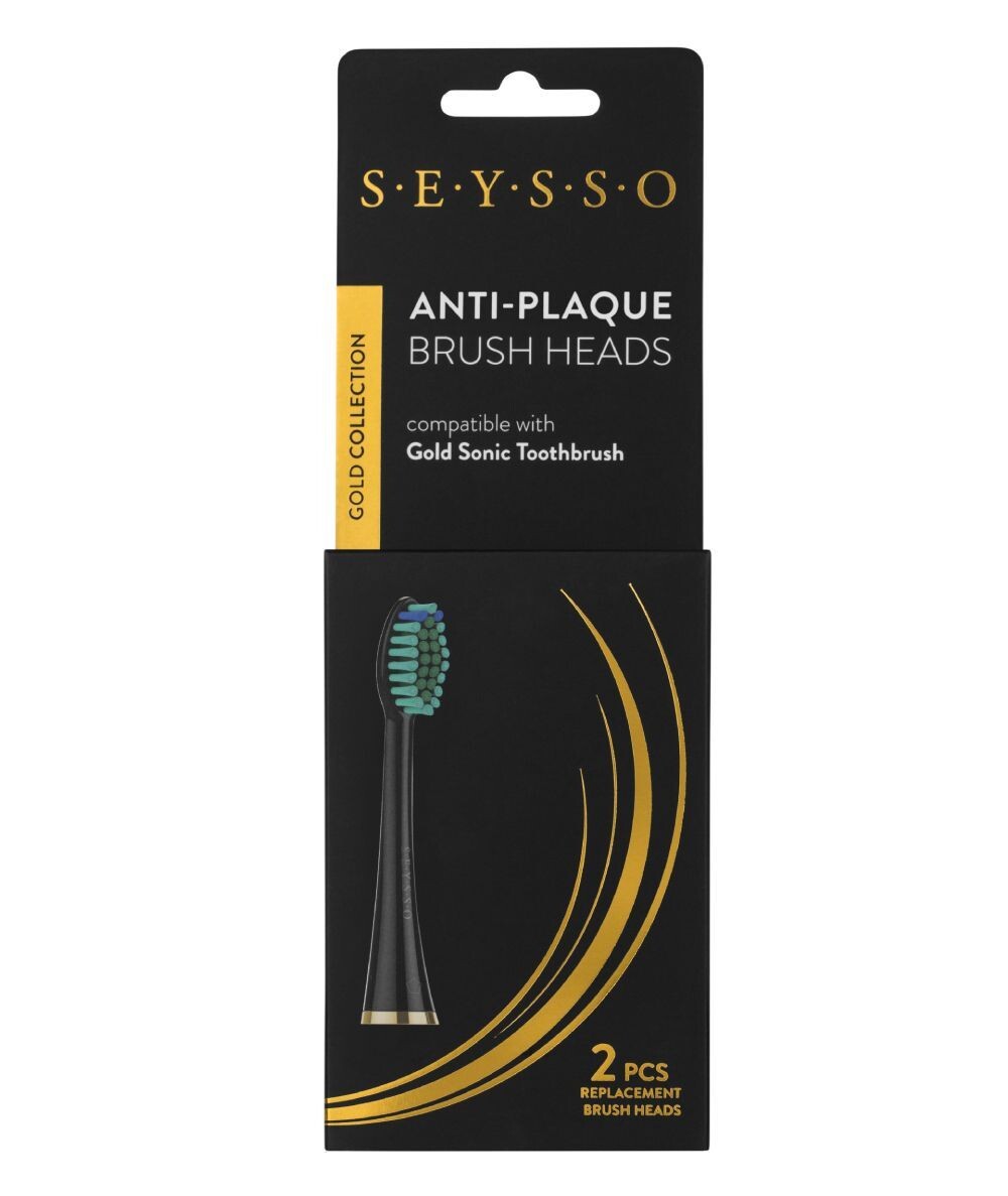 Насадки для звуковой зубной щетки SEYSSO Gold Black Anti-Plaque, 2 шт — фото 3