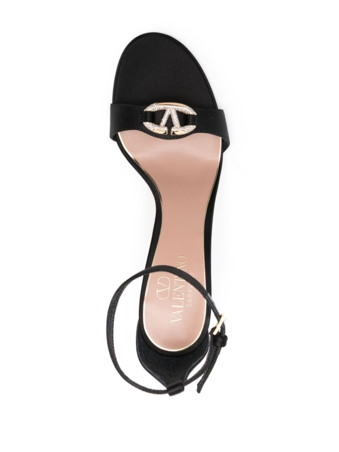 Valentino Garavani атласные босоножки VLogo Signature 100 мм, черный — фото 4