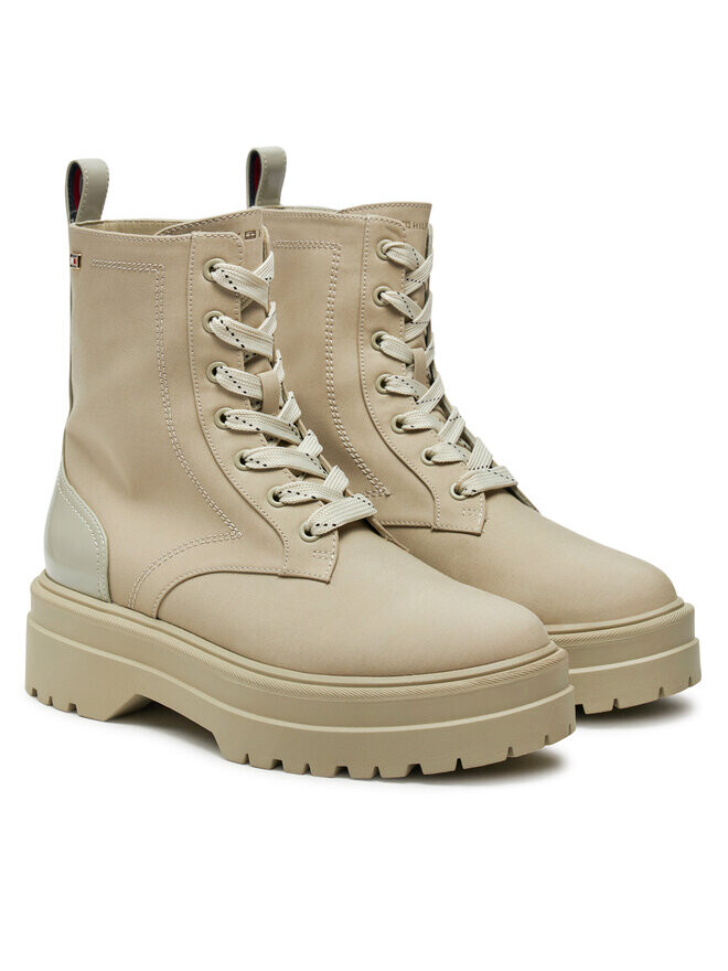 Ботильоны на шнуровке Tommy Hilfiger Flag Ventile Lace Up Boot FW0FW08287, бежевый — фото 2