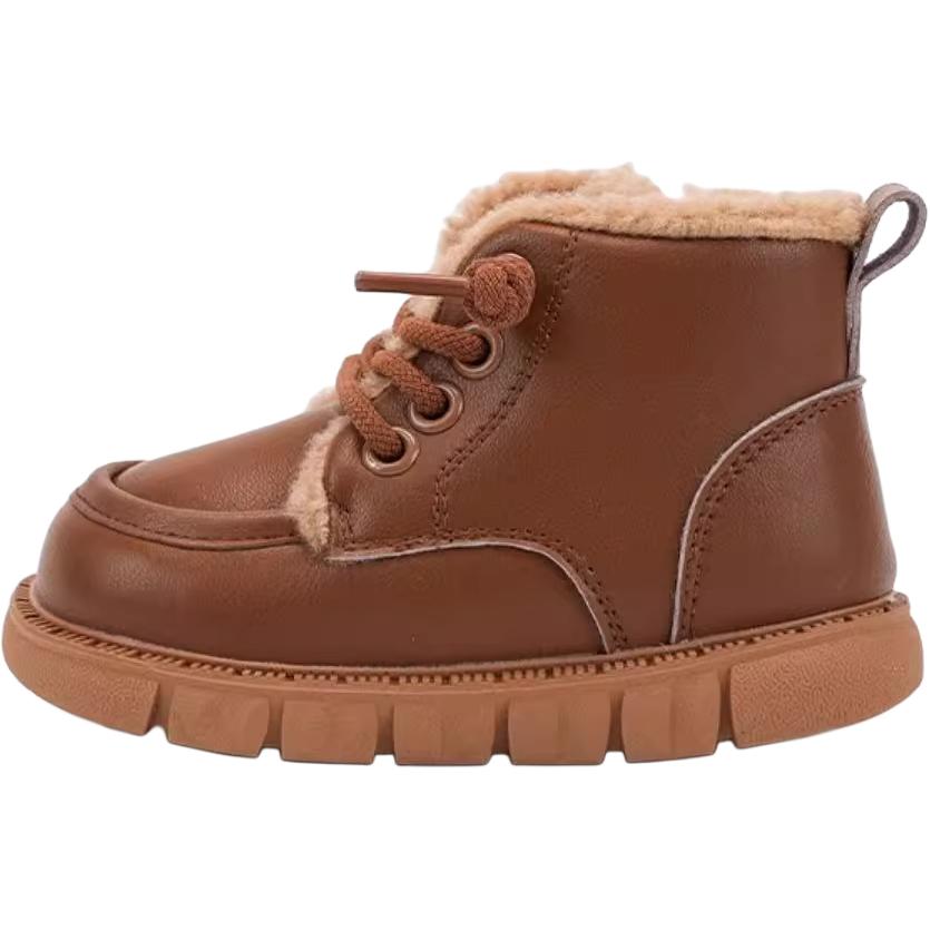 

Термоутепленные противоскользящие высокие детские ботинки для детей 3-7 лет QINUOSHU, коричневый