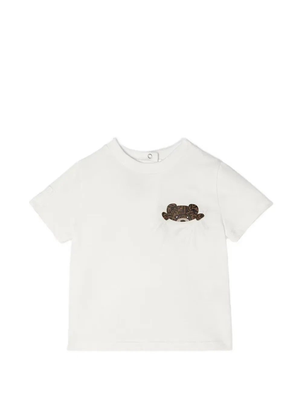 Футболка с принтом "Мишка Тедди" FENDI KIDS, белый