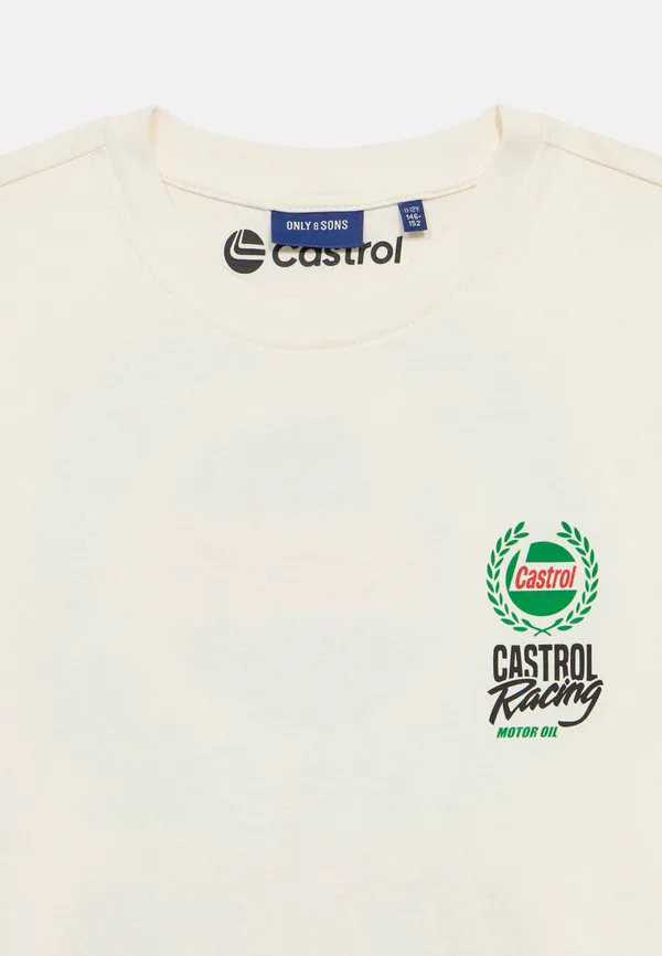 Футболка с принтом osjcastrol life Only & Sons Junior, Whisper White — фото 3