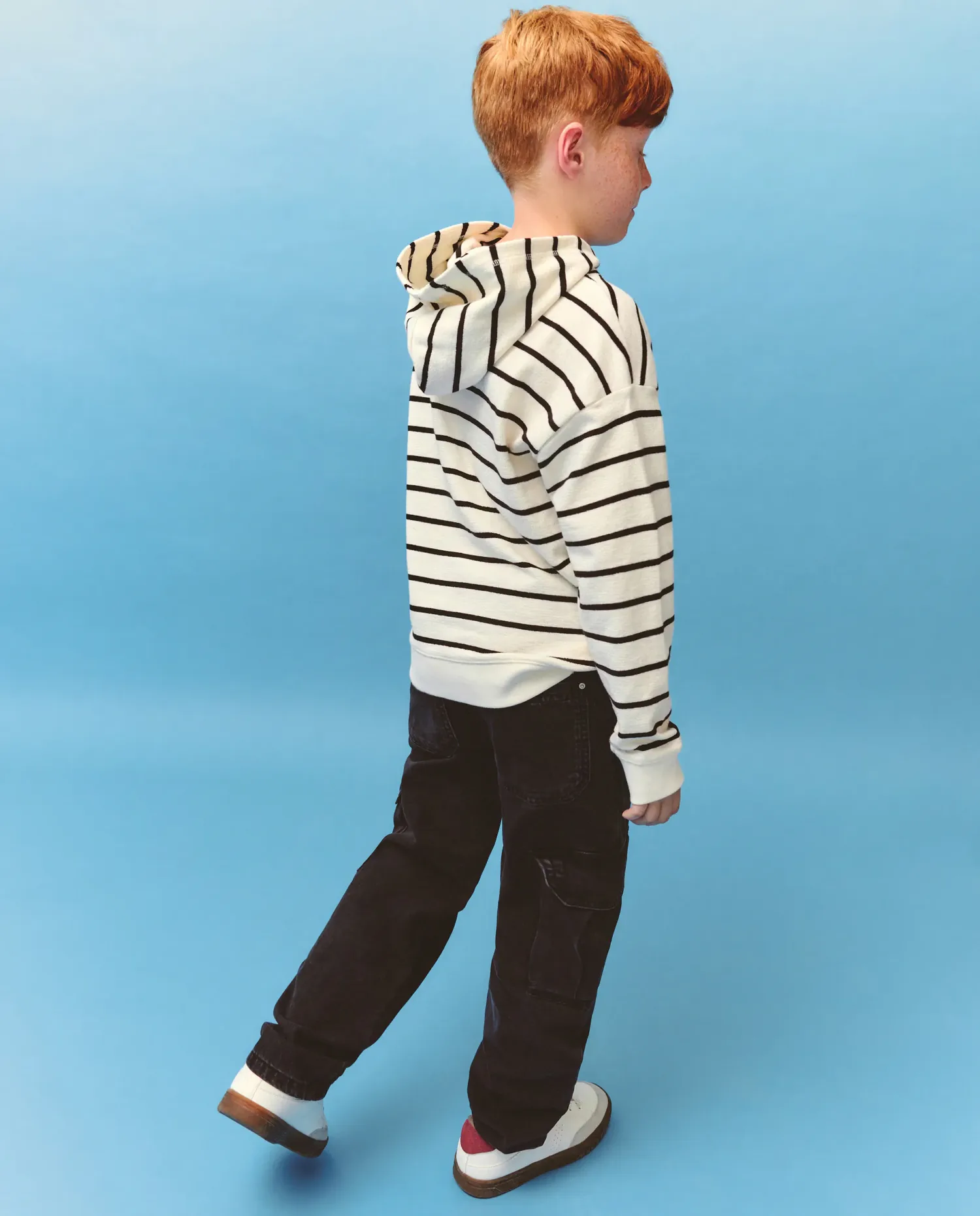 Толстовка с капюшоном для мальчика, с застежкой и полосками Kids El Corte Inglés, черный — фото 3