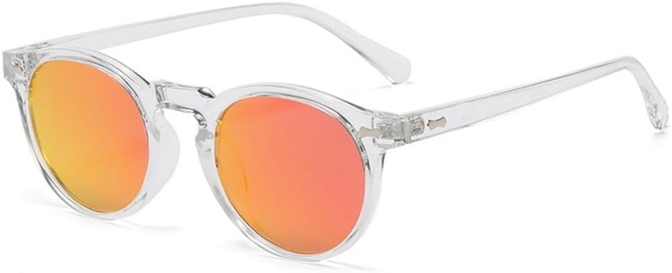 

Ретро круглые поляризованные солнцезащитные очки для женщин, модные, с заклепками, защита от УФ-излучения UV400, для мужчин, панк, темно-зеленые солнцезащитные очки SKFGNX, Transparent Red