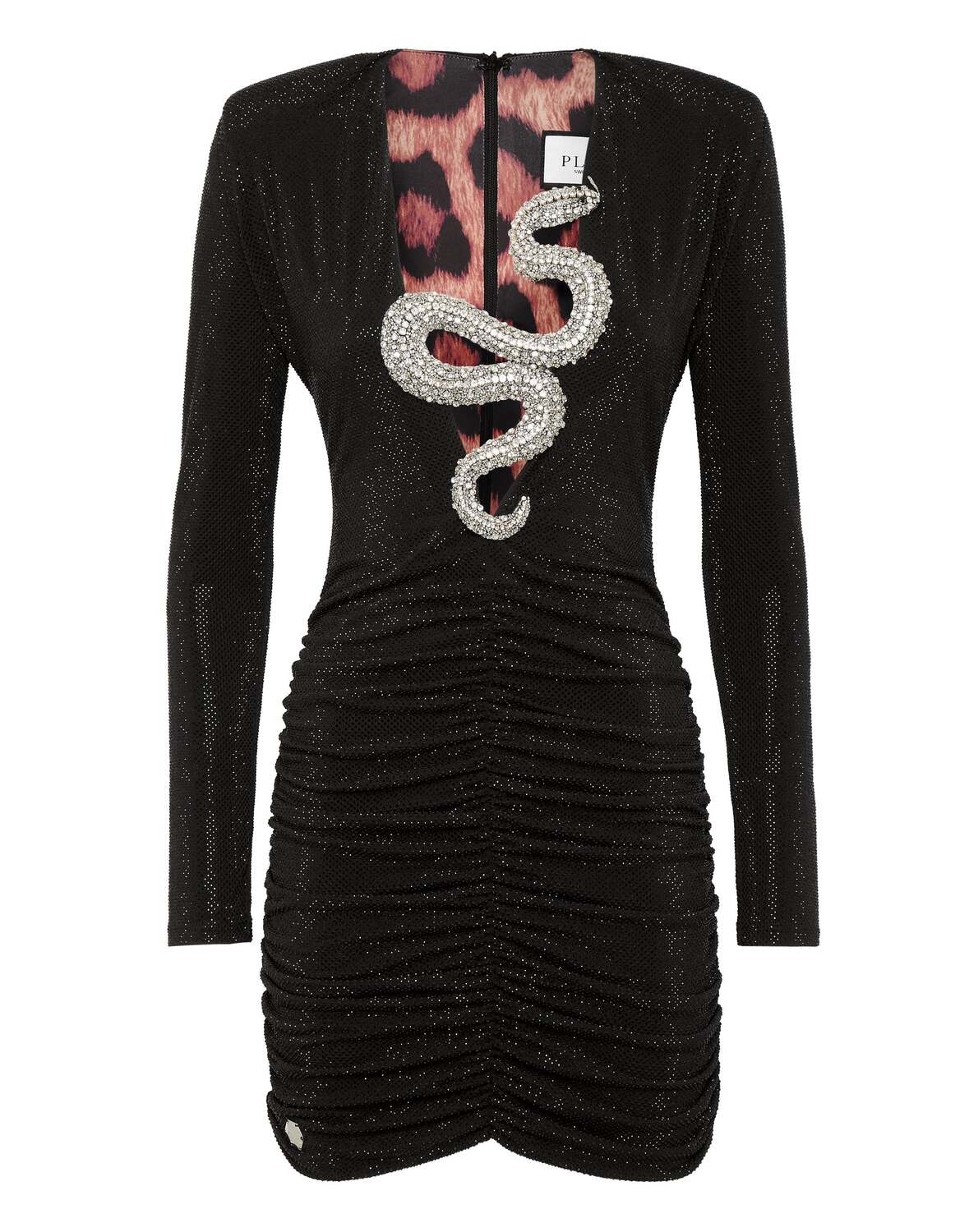 

Короткое платье с кристаллами PHILIPP PLEIN, черный