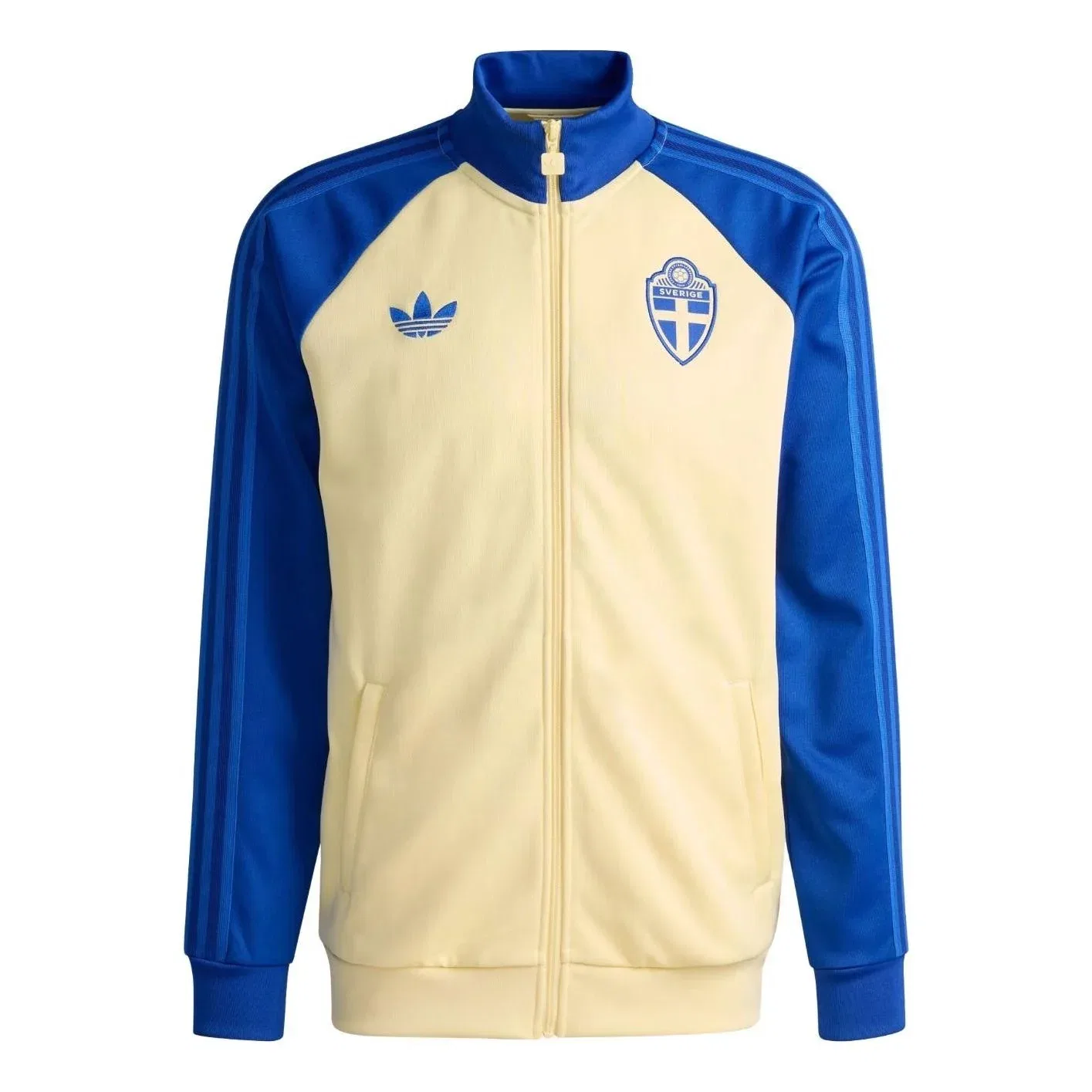 Спортивная куртка Adidas Sweden 2026, цвет «Почти желтый, королевский синий», KA8530