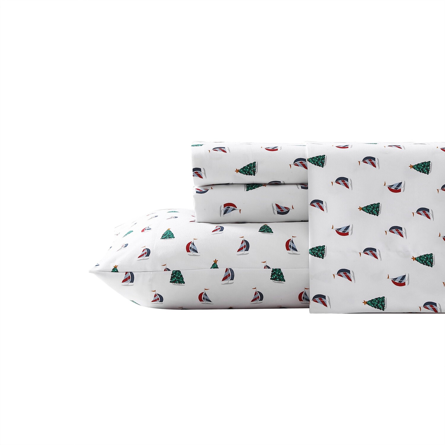 

Полный комплект фланелевого простыни Nautica Holiday Sails, цвет Bisque Heather