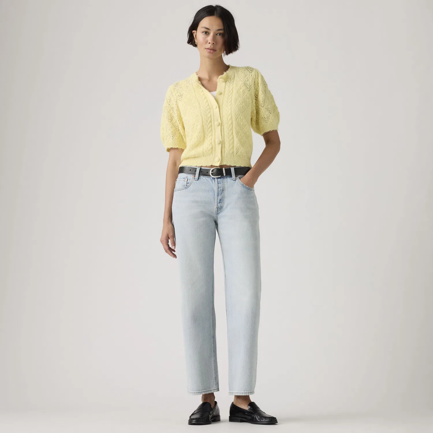 Женские легкие джинсы 501 в стиле 90-х, укороченные до щиколотки Levi's, Light Wash