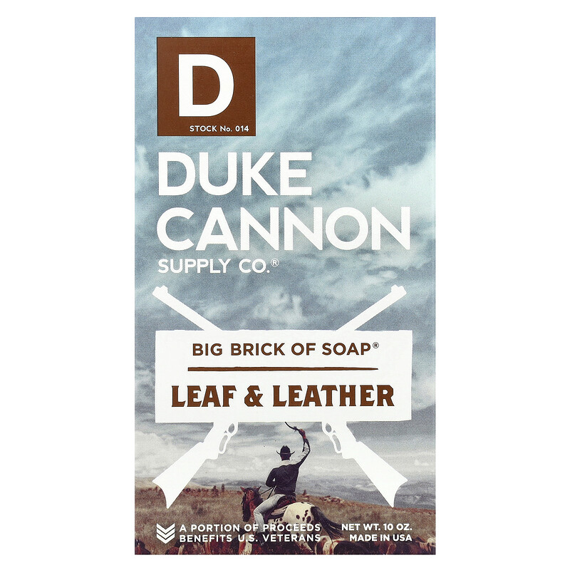 

Duke Cannon Supply Co., Big Brick of Bar Soap, аромат Leaf & Leather, 283 г (10 унций)
