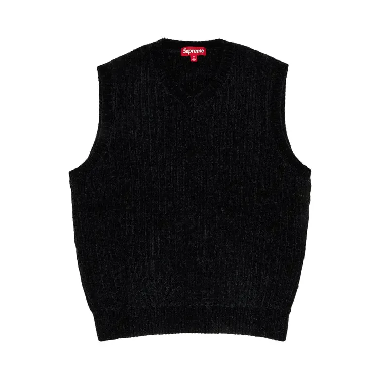 Жилет Supreme из синели, черный