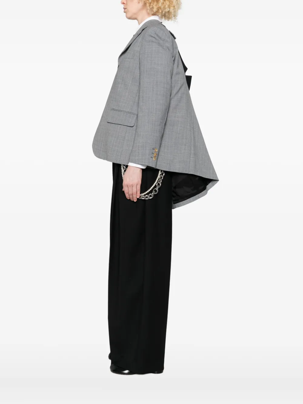 Жакет в тонкую полоску двухцветный COMME DES GARCONS, черный — фото 3