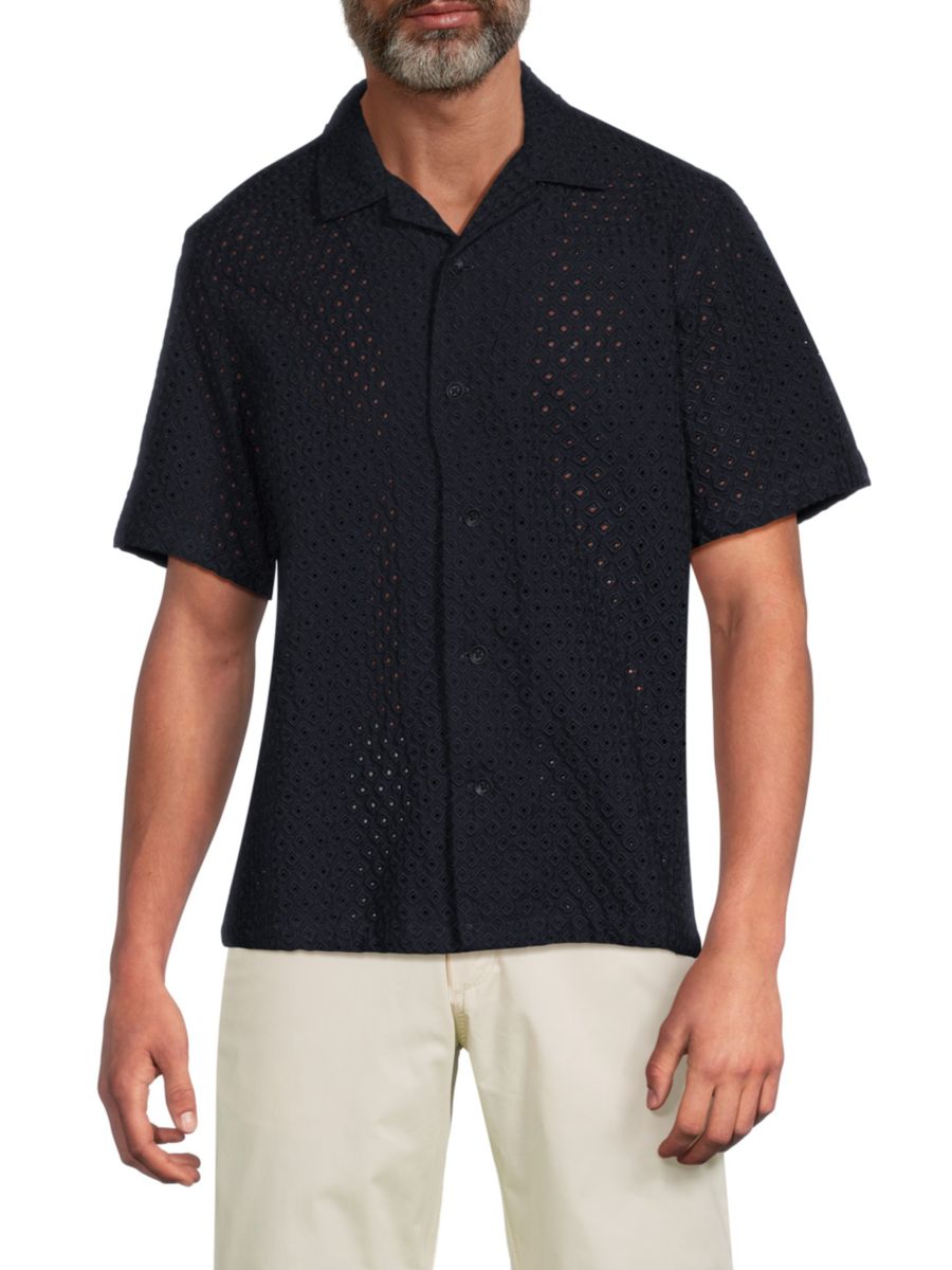 

Рубашка Avery с коротким рукавом rag & bone, цвет Navy Blue