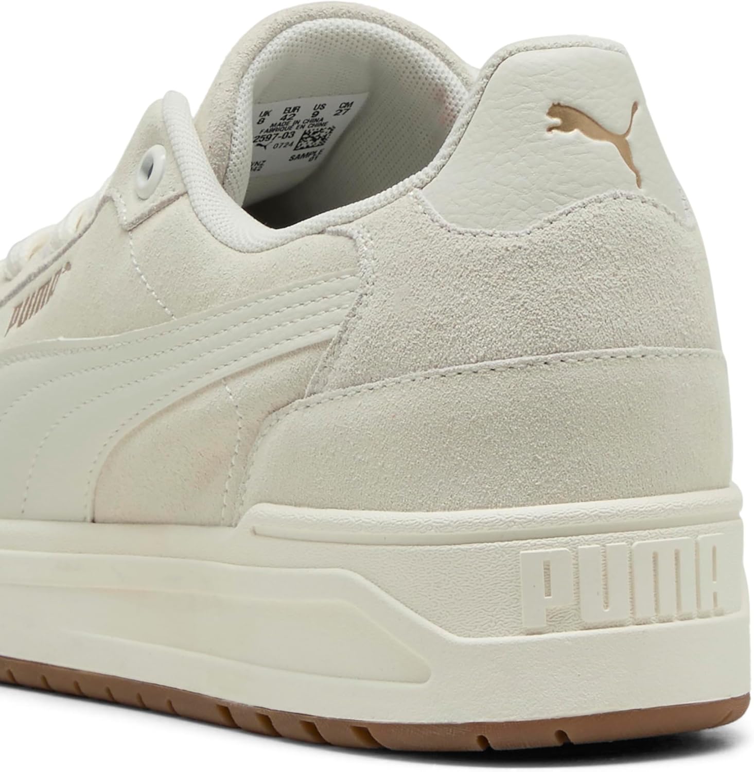 Мужские низкие кроссовки PUMA, белый/серый/золотой — фото 2