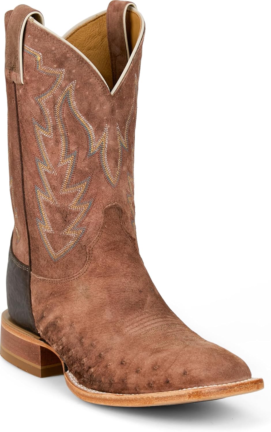 

Мужские ботинки Justin Quincy 11 с широкой квадратной ноской - коллекция CPX - западная кожа с двойной строчкой, коричневый