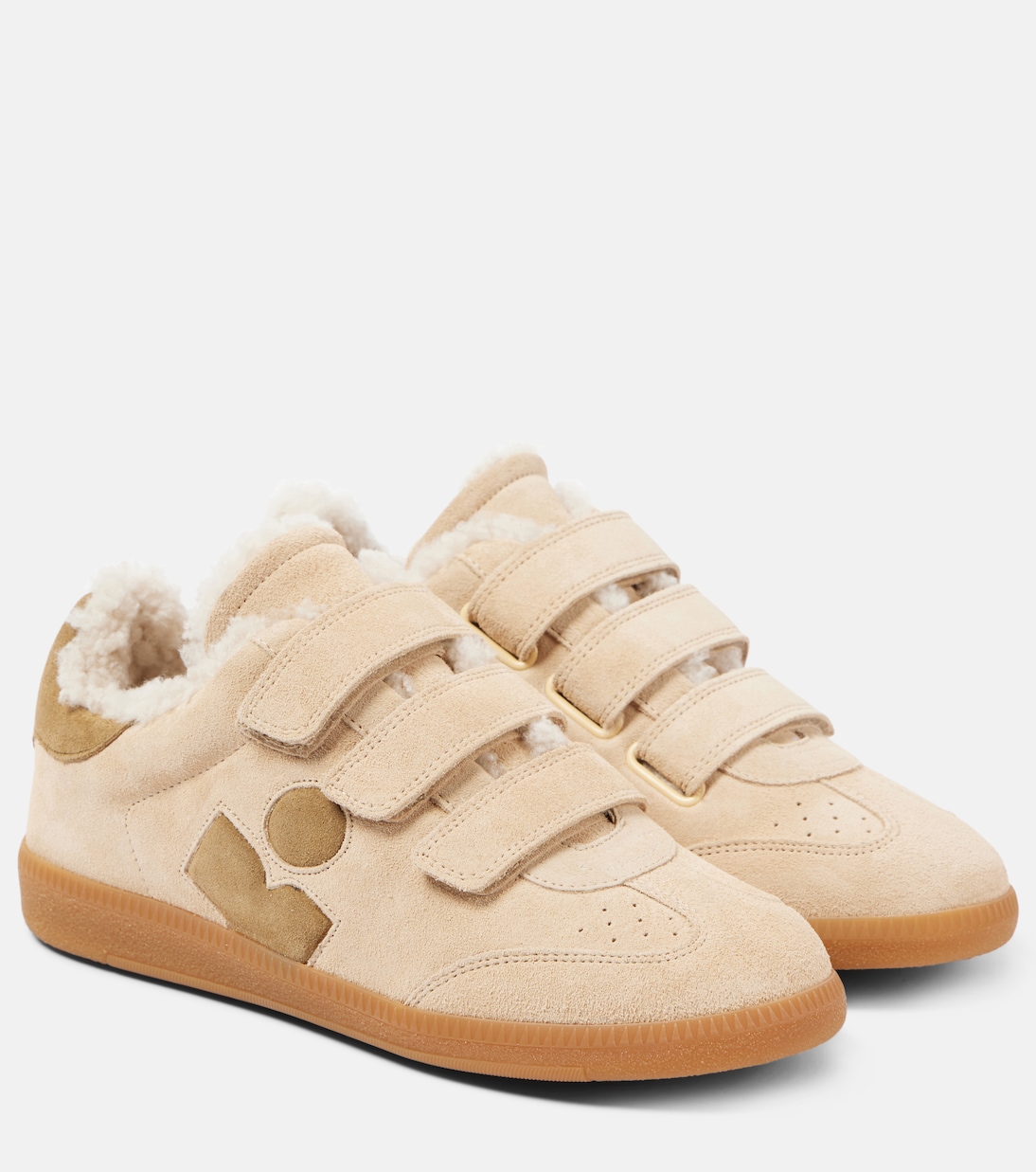 Кожаные кроссовки Beth с отделкой из овчины Isabel Marant, Toffee