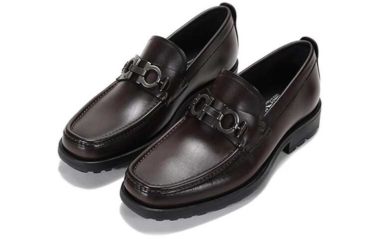 Gancini Men"s Casual Men Low-top Coffee Ferragamo — фото 3