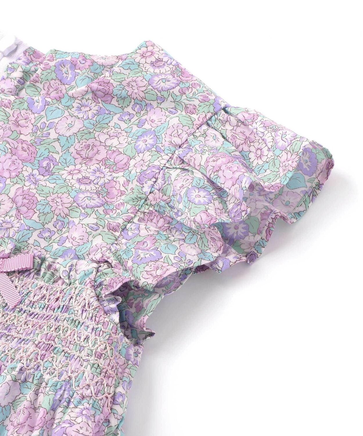 Платье Liberty (Leontyne Dream) из ткани Tana Lawn с цветочным принтом и сборками (размеры 90-140 см) Tartine Et Chocolat, Purple — фото 2