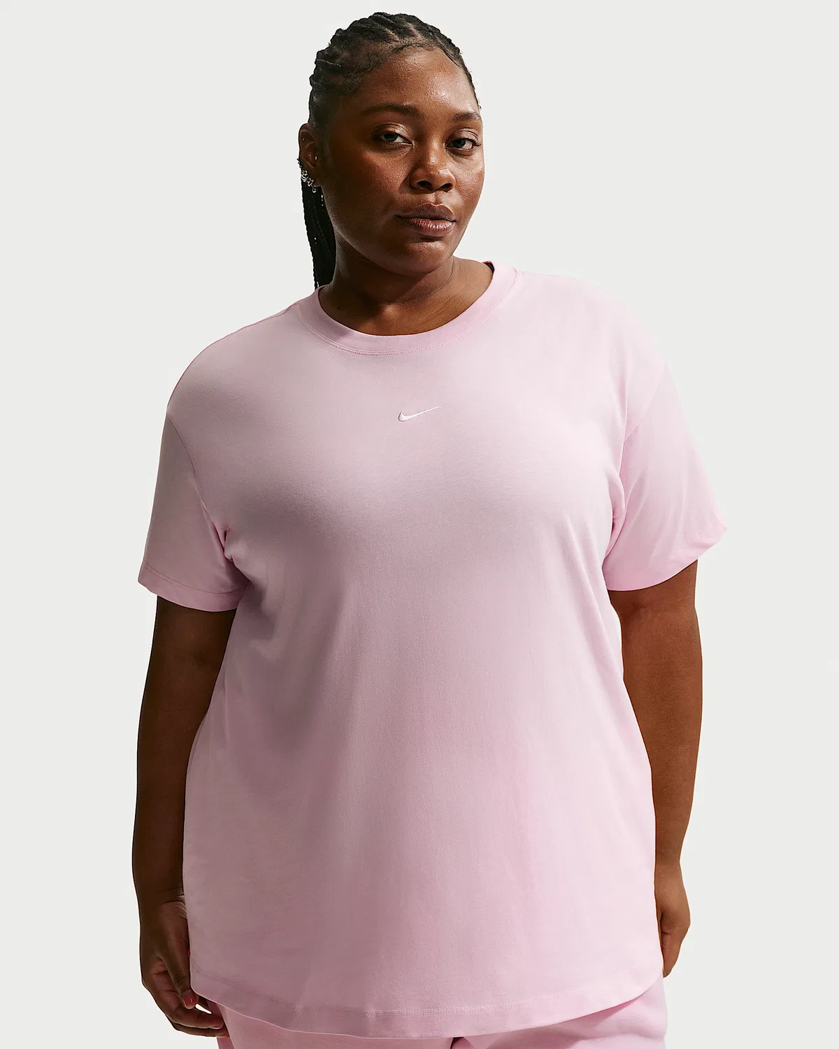 Женская оверсайз футболка с коротким рукавом (плюс сайз) Nike Sportswear Classic, Pink Foam