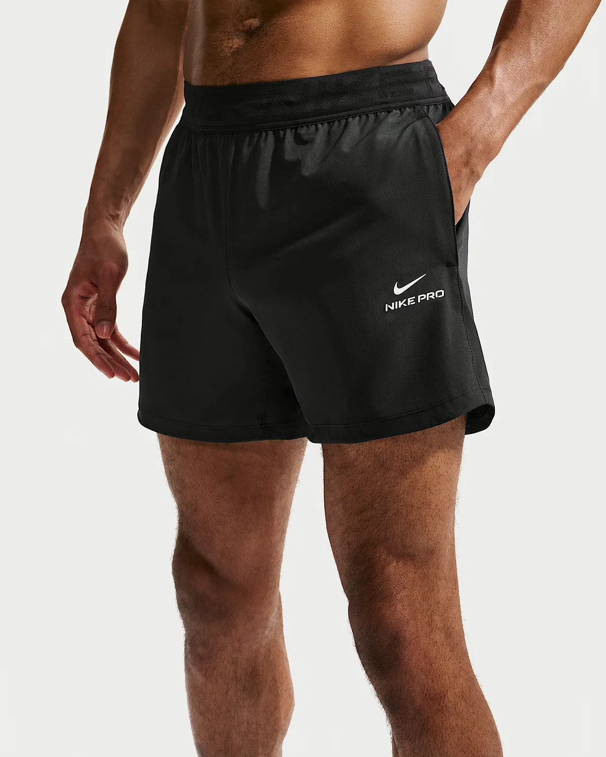 Мужские шорты Nike Pro Training Dri-FIT 6", Black/White — фото 2