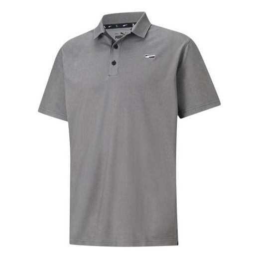 

Рубашка поло tech pique polo shirt 'grey white black' Puma, серый