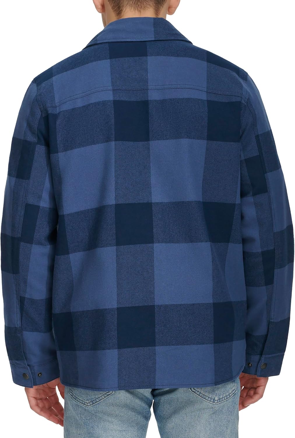 Мужская клетчатая куртка-рубашка Levi's с капюшоном и подкладкой из шерпы (стандартные размеры, большие и высокие), Blue Plaid Unfilled — фото 3