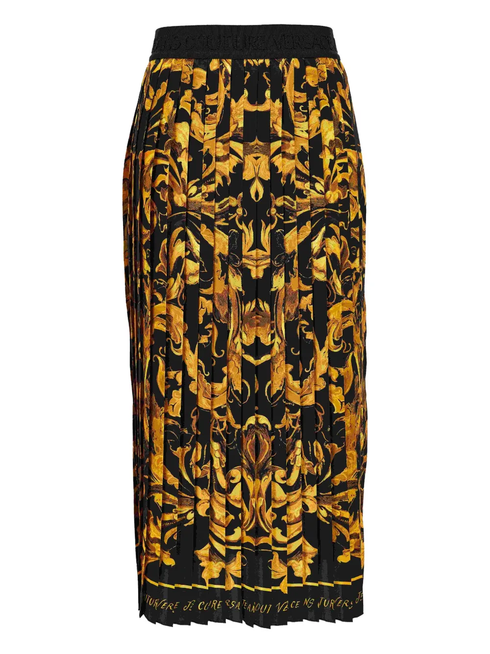 

Плиссированная юбка миди с принтом Barocco Versace Jeans Couture, черный
