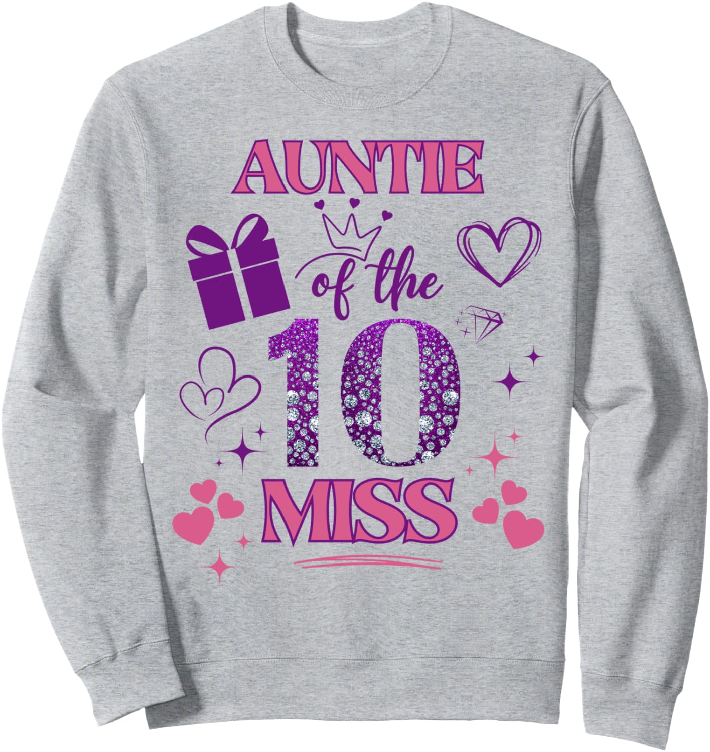 

Толстовка «Тетушка 10» в розово-фиолетовых тонах к 10-летию Family Look Pink And Purple Decorations Gifts, Розовый, Толстовка «Тетушка 10» в розово-фиолетовых тонах к 10-летию Family Look Pink And Purple Decorations Gifts