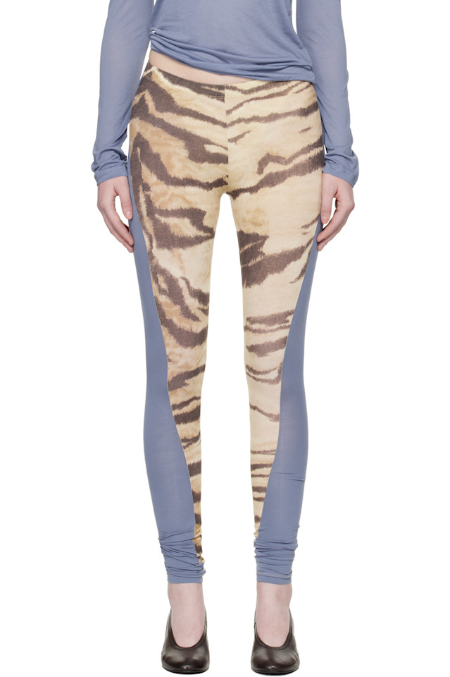 

Baserange Сине-Бежевые сетчатые леггинсы