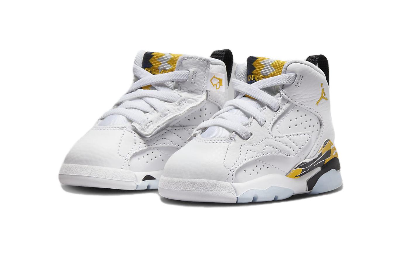 Детские баскетбольные кроссовки Jumpman MVP с противоскользящей подошвой и износостойким покрытием, бело-золотистые, для малышей Jordan — фото 4