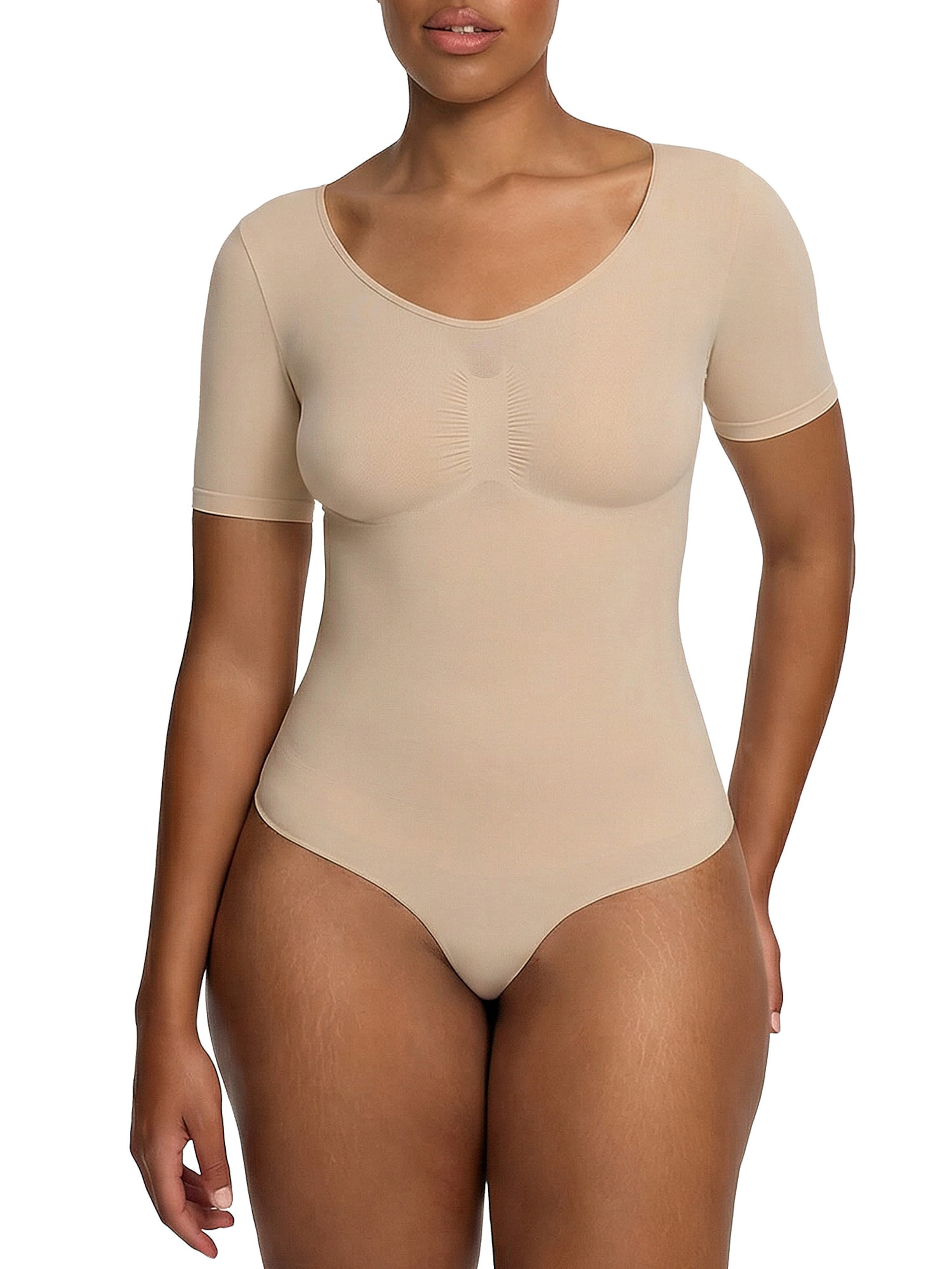 

Creamy Корректирующий боди 'T-Shirt Bodysuit Sculpting Shapewear mit Slip' в бежевом цвете