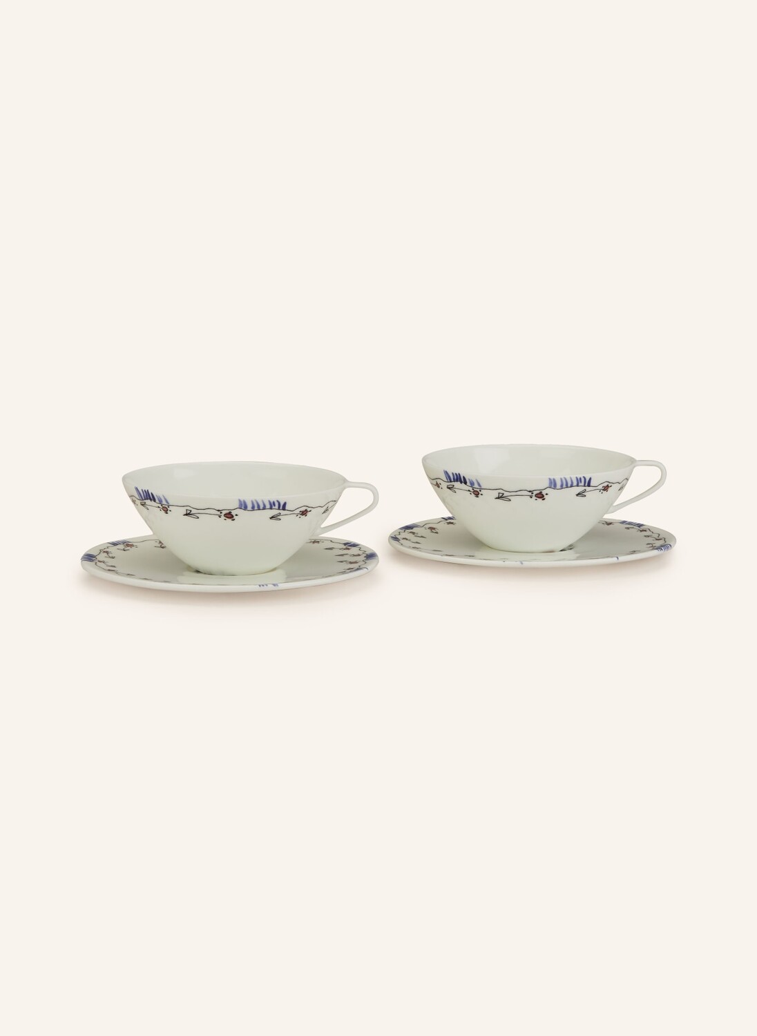 

2 шт - Кофейная чашка Serax MIDNIGHT FLOWERS ANEMONE, цвет creme/blau