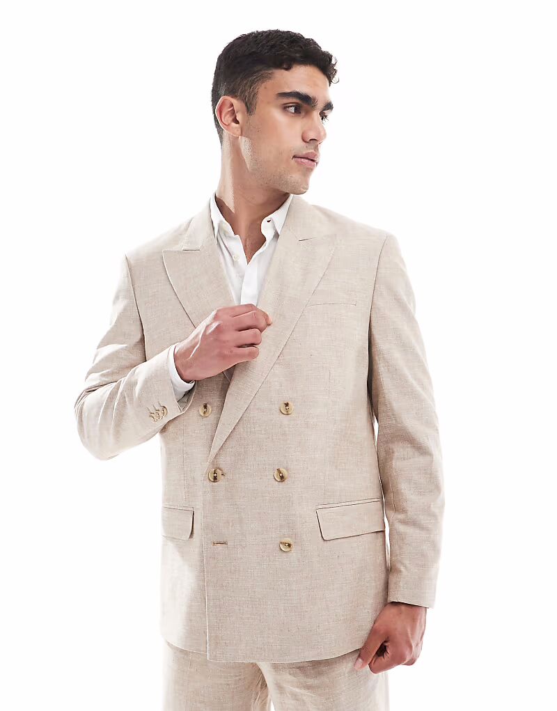 

Пиджак Premium свободного кроя из льна бежевого цвета Jack & Jones