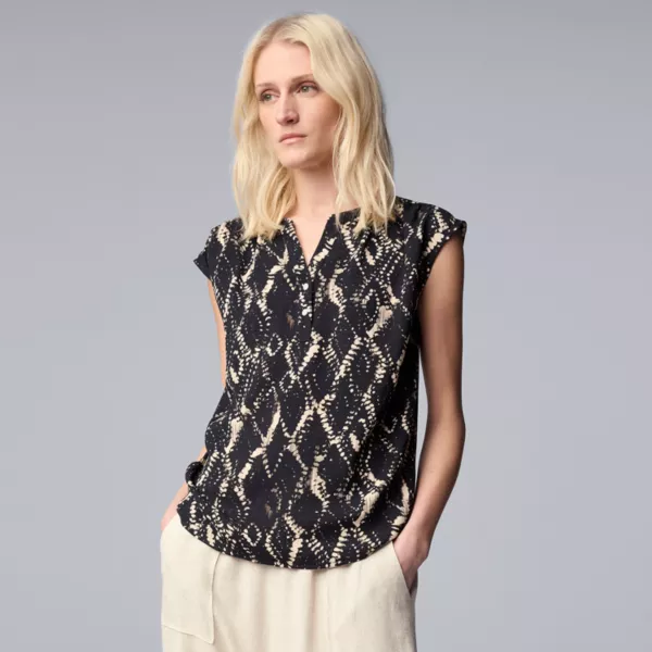 

Женский топ-доска-поповер Simply Vera Vera Wang, цвет black diamond dye