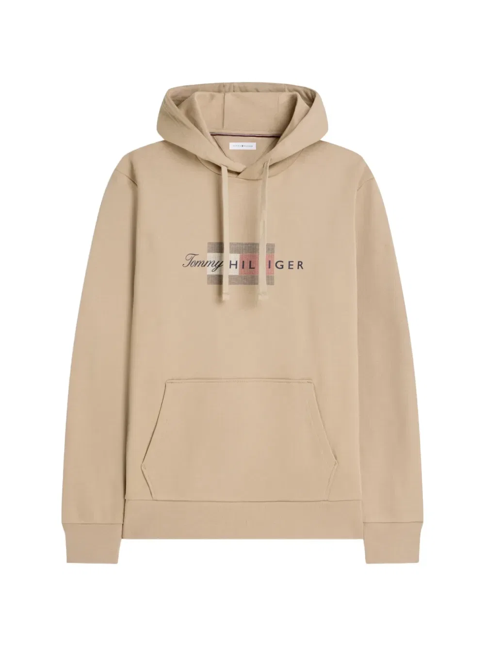 Худи с кулиской и логопринтом Tommy Hilfiger, бежевый