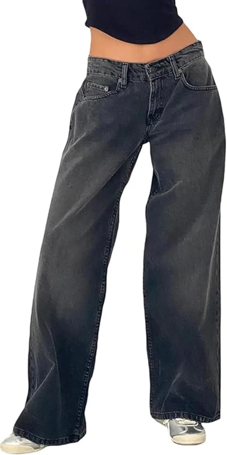 Джинсы, прямые свободные, Dark Gray
