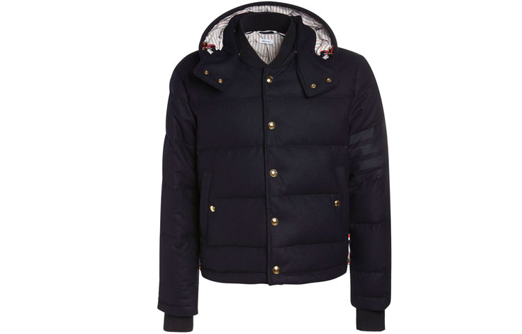 

THOM BROWNE Мужская пуховая куртка морской синий, Marine Blue