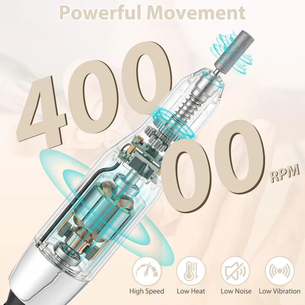 Беспроводной электрический фрезер для ногтей Vicloon Professional 40000 об/мин Vicloon — фото 4