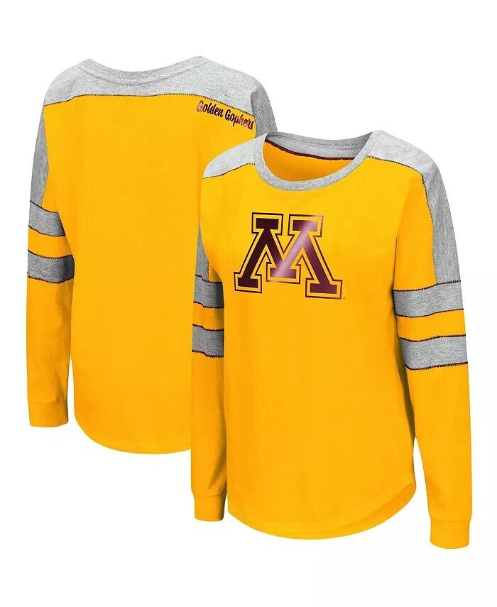 

Женская золотая футболка Minnesota Golden Gophers Trey Dolman с длинным рукавом Colosseum