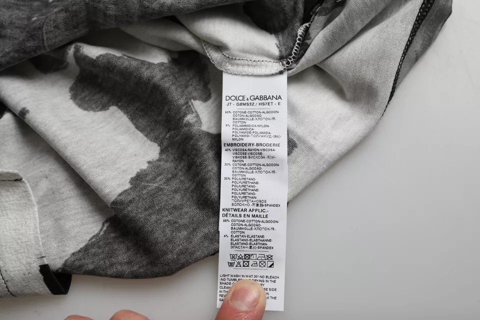 Футболка из хлопка с круглым вырезом и разноцветным камуфляжным принтом Dolce & Gabbana — фото 2