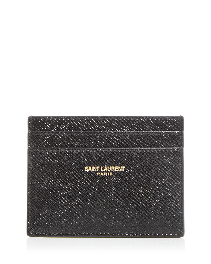

Кожаный картхолдер SAINT LAURENT, черный